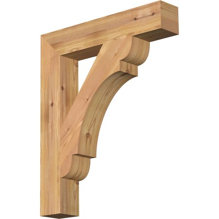 Ekena Millwork Olympic Block Smooth Bracket, Western Red Cedar, 3 1/2"W x 20"D x 24"H BKT04X20X24OLY05SWR